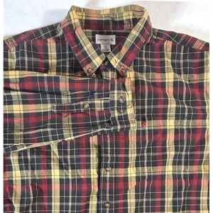 Carhartt Plaid Flannel Mens 3XLT Tall Button Down Work Shirt Long Sleeve Cotton